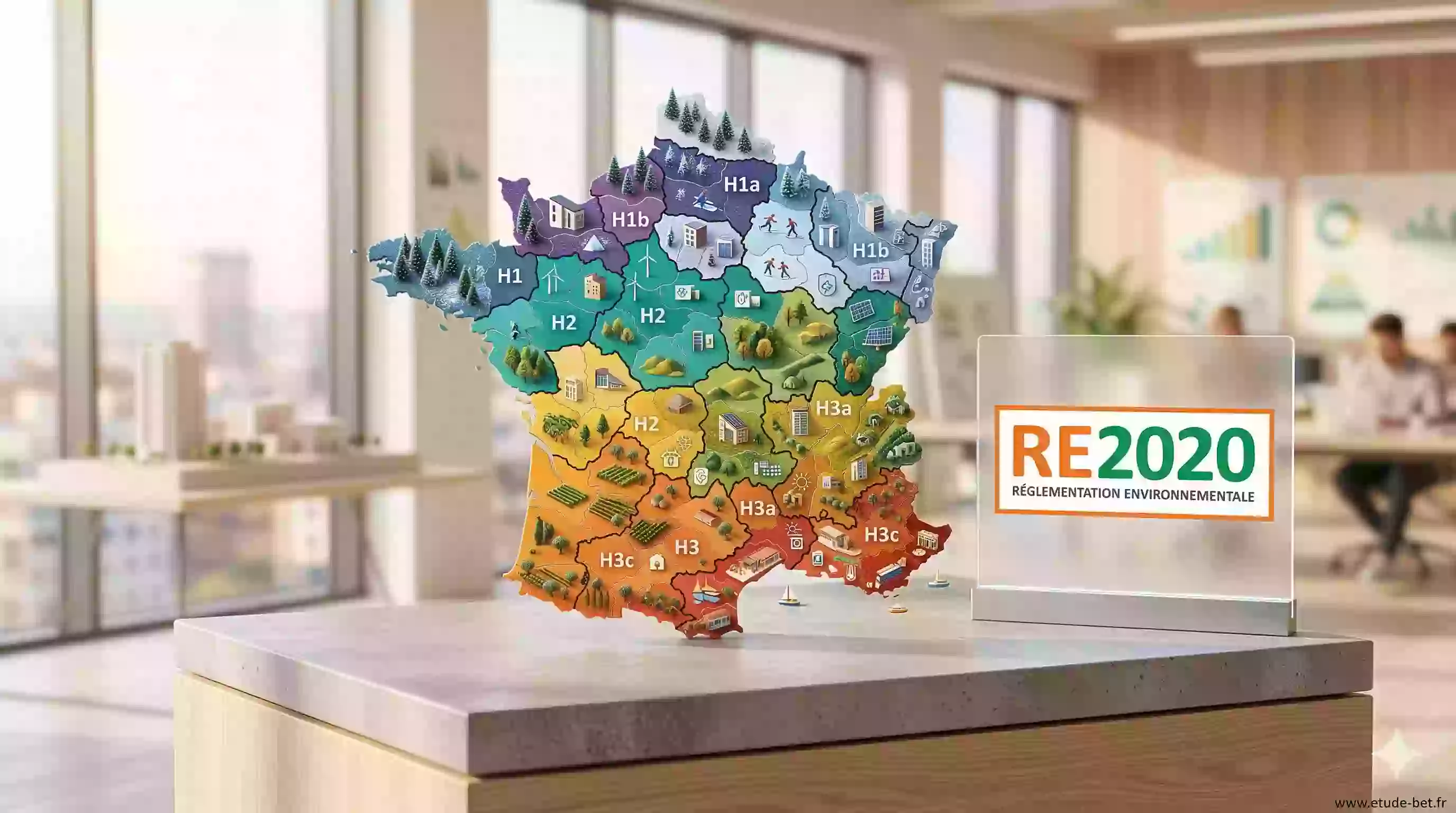 Zones climatiques re2020 : H1, H2, H3 expliquées